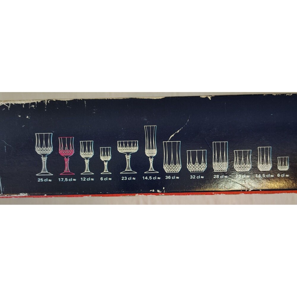 Vtg 6 Pc Cristal D'Arques 5.9oz Longchamp Genuine Lead Crystal Wine Glasses NIB - Picture 8 of 9